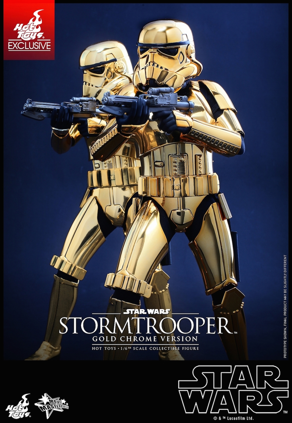 New Th Scale Gold Chrome Plated Action Figure Of An Imperial Stormtrooper Has Been Revealed