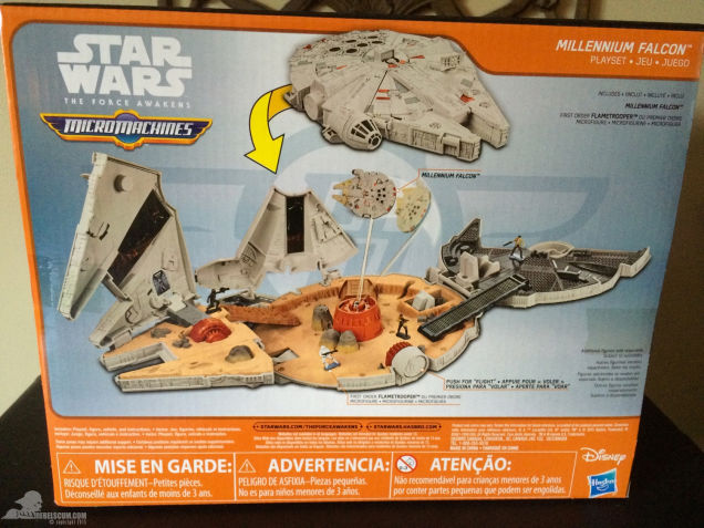Millennium Falcon MicroMachine playset back