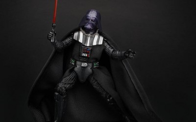 A Walgreens exclusive of a 6'' Black Series Darth Vader figure