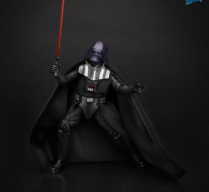 A Walgreens exclusive of a 6'' Black Series Darth Vader figure