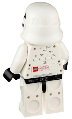 Lego Stormtrooper alarm clock back