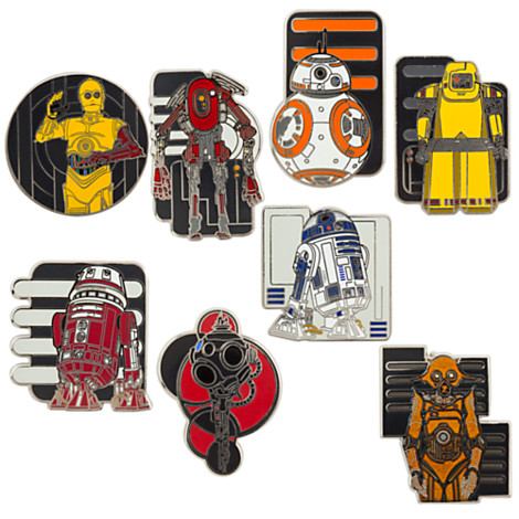 New Force Awakens Droid Mystery Pin Set available on DisneyStore.com