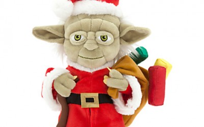 New Star Wars themed 9" Santa Yoda Holiday Plush toy available on DisneyStore.com