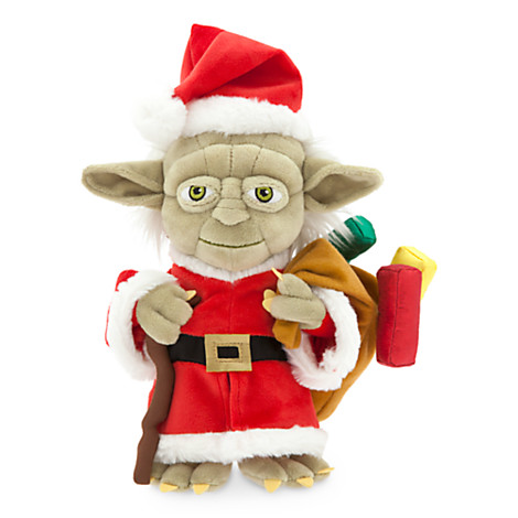 New Star Wars themed 9" Santa Yoda Holiday Plush toy available on DisneyStore.com