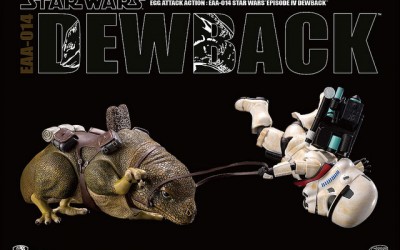 New Star Wars Egg Attack Sandtrooper and Dewback Figure set up for pre-order