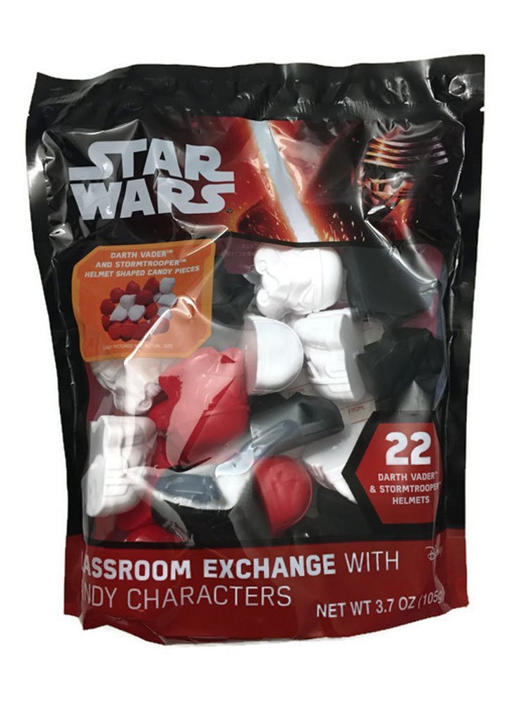 FA CE Plastic Bag Darth Vader and Stormtrooper Valentine helmet shaped candy 1