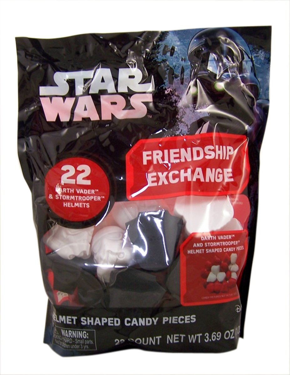 RO Plastic Bag Darth Vader and Stormtrooper Valentine helmet shaped candy 1