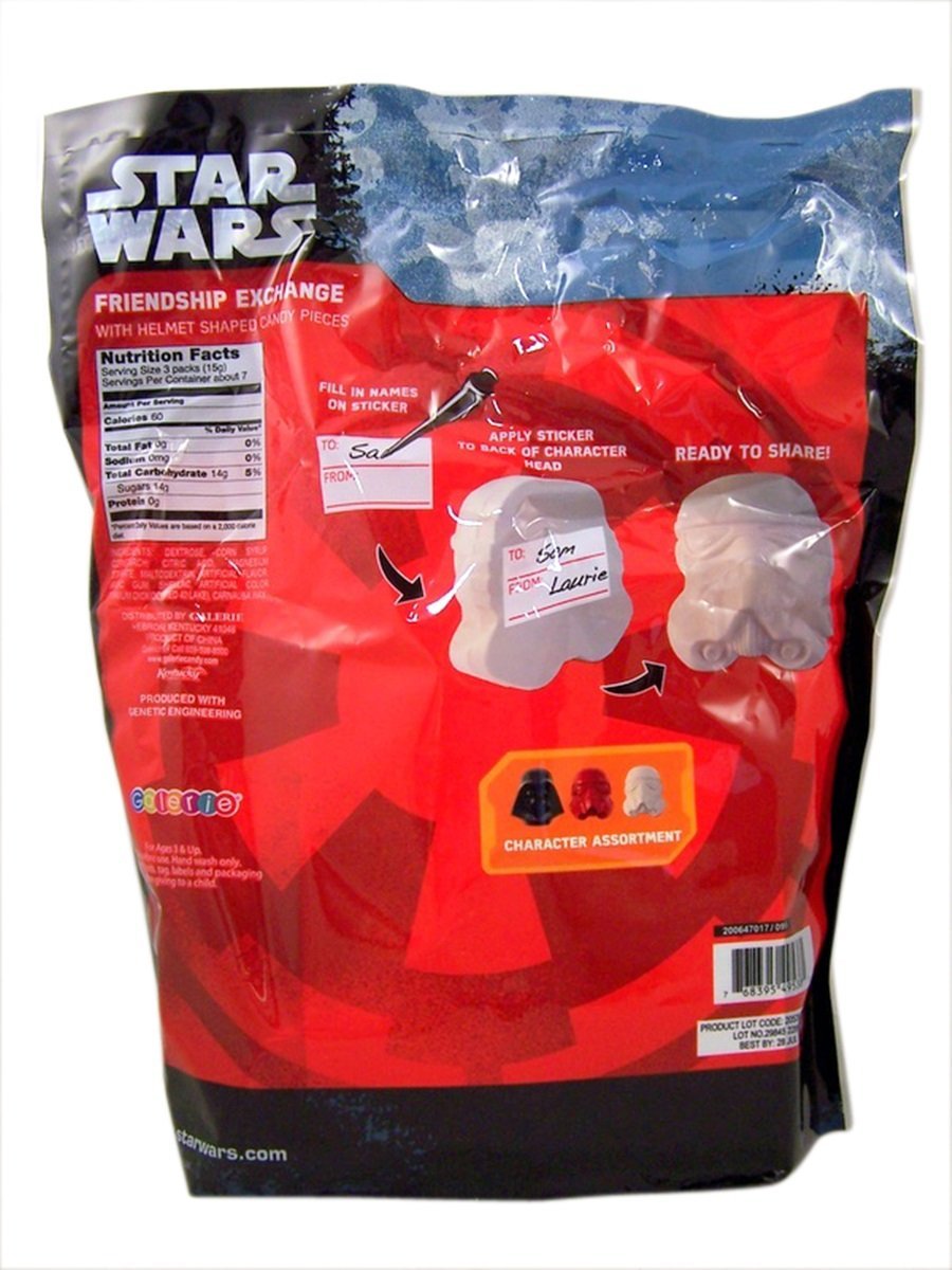 RO Plastic Bag Darth Vader and Stormtrooper Valentine helmet shaped candy 2