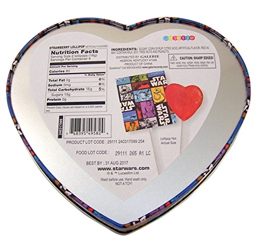 FA BB-8 Valentine's Day Be Mine Heart Tin (with lollipops) 2