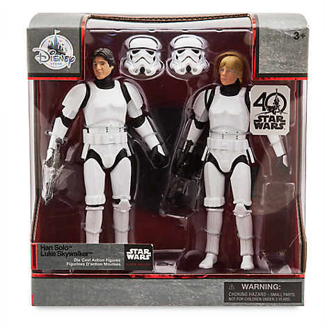 New Han Solo and Luke Skywalker Elite Series Die Cast Figure 2-pack available on DisneyStore.com