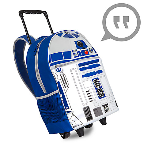 SW R2-D2 Talking Light-Up Rolling Backpack 1