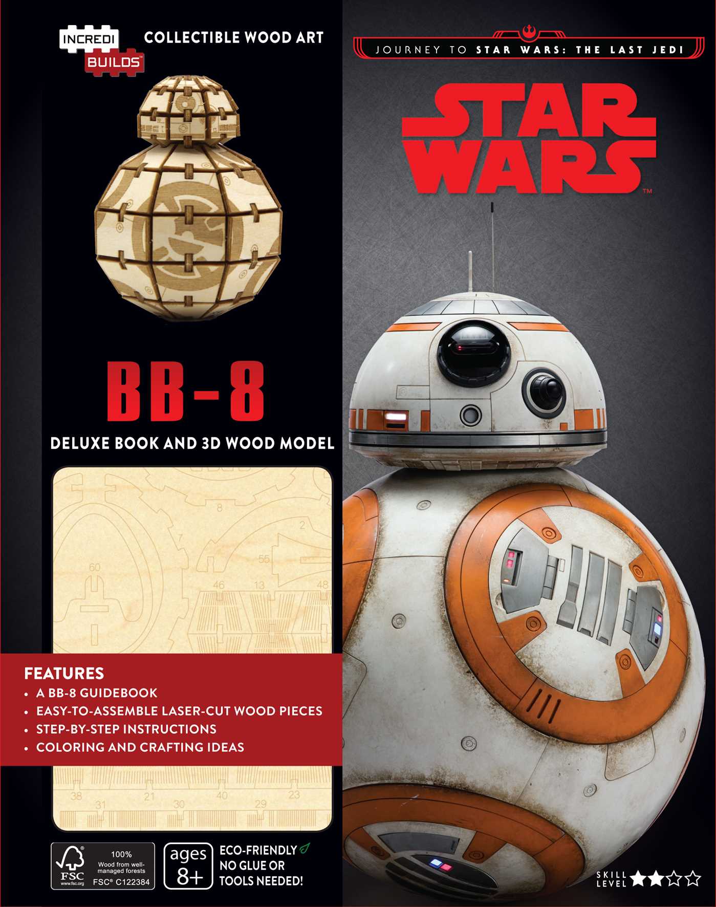 TLJ BB-8 Deluxe Book and 3D Wood Model Set 1