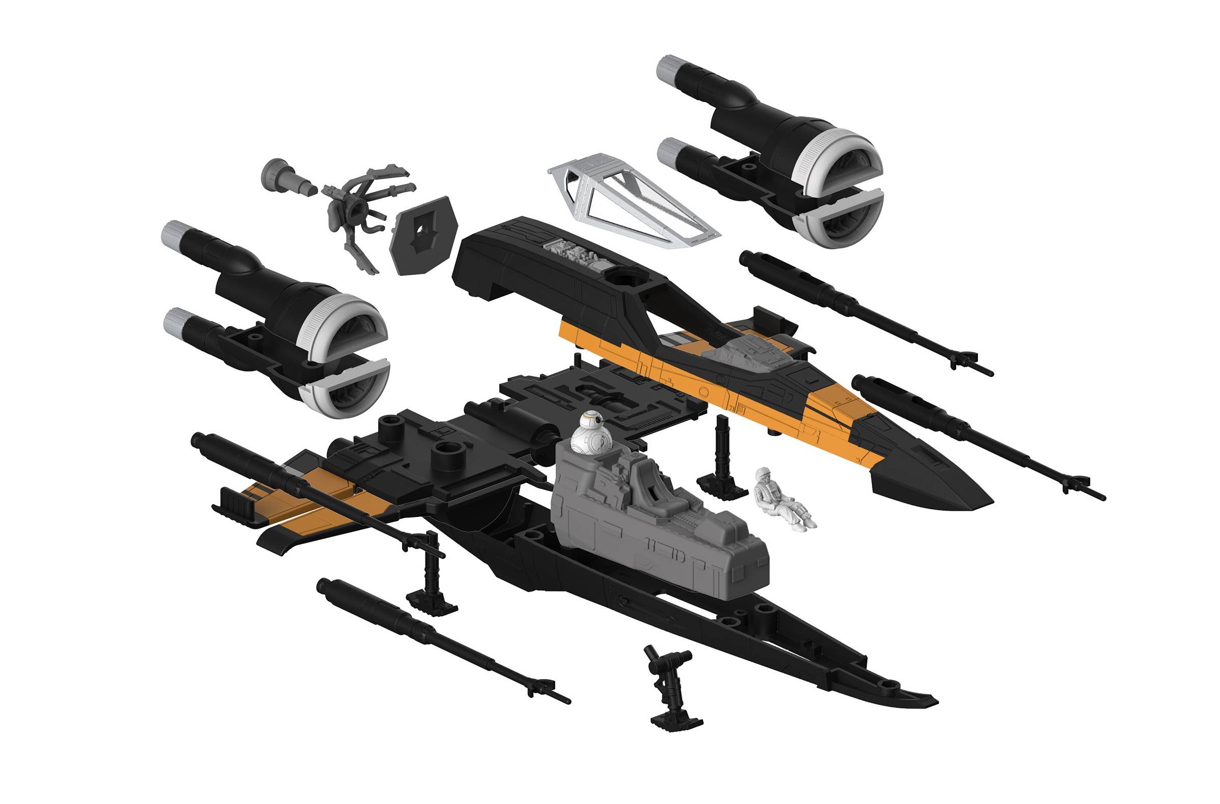TLJ Build and Play Poe Dameron's Black X-Wing Fighter Model Kit 2