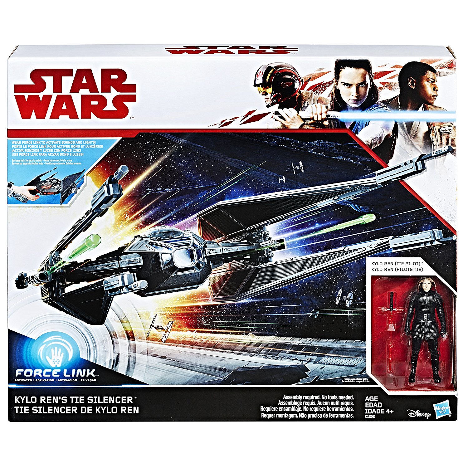 star wars force link kylo ren's tie silencer and pilot figure