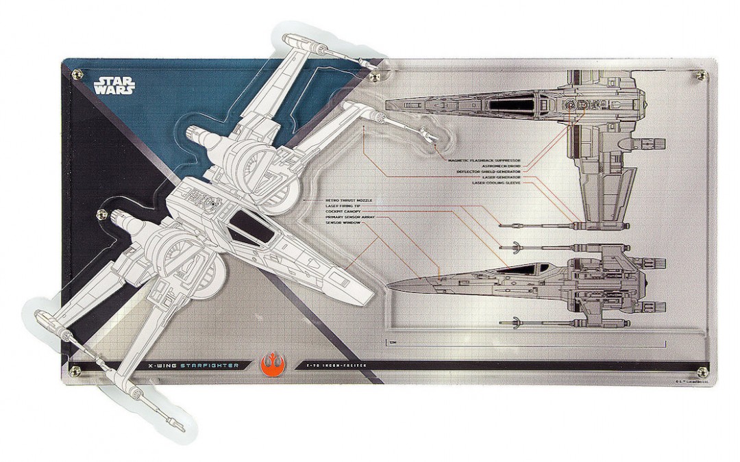 New Last Jedi X-Wing Starfighter Blueprint Metal Art available on ShopDisney.com