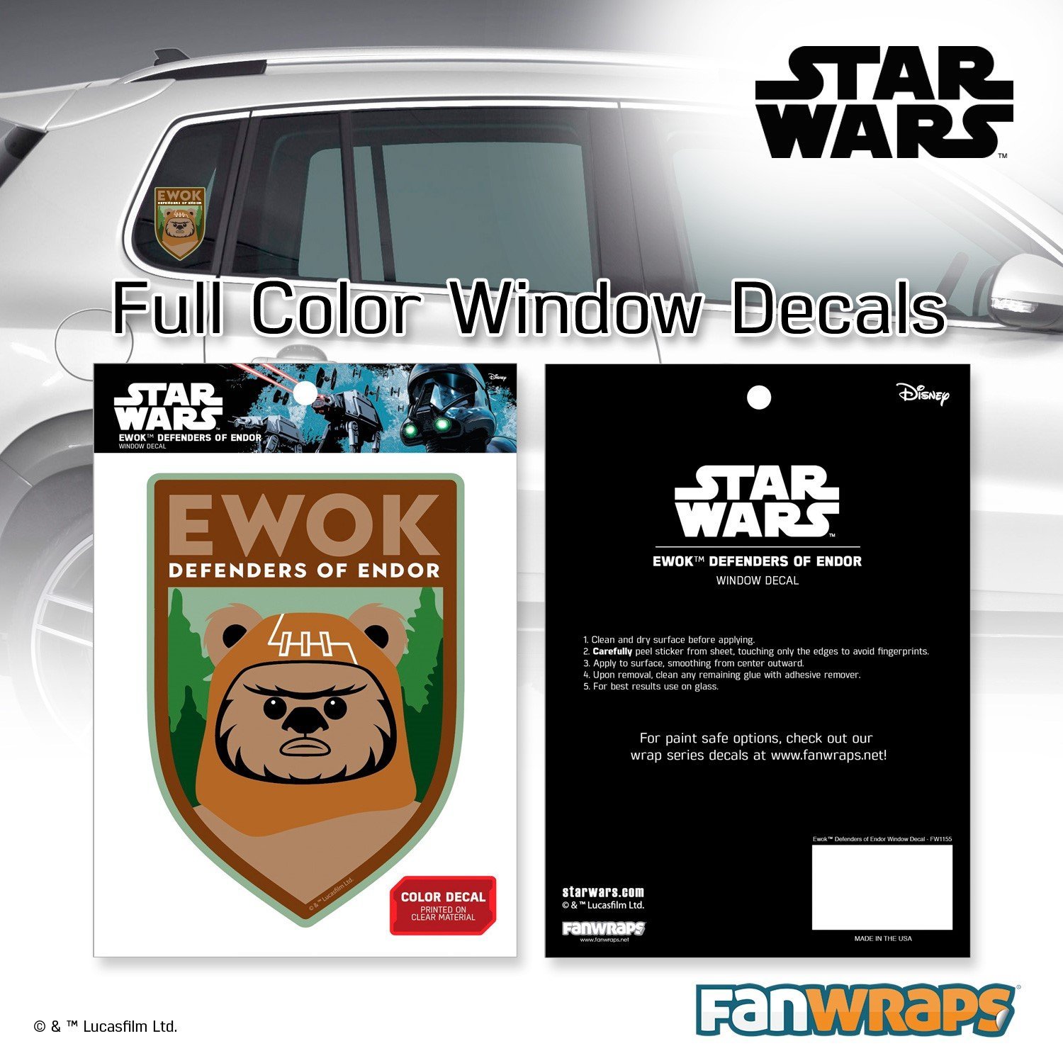 RO & ROTJ Ewok Defenders of Endor Window Decal Badge 2