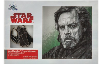 New Last Jedi Luke Skywalker Pin & Lithograph Set available on ShopDisney.com