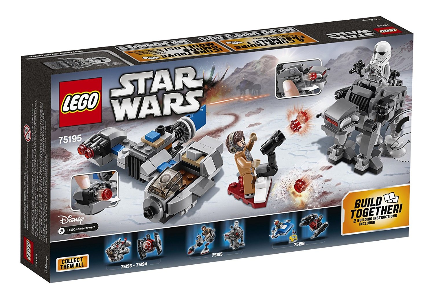 TLJ Ski Speeder vs. First Order Walker Microfighters Lego Set 2