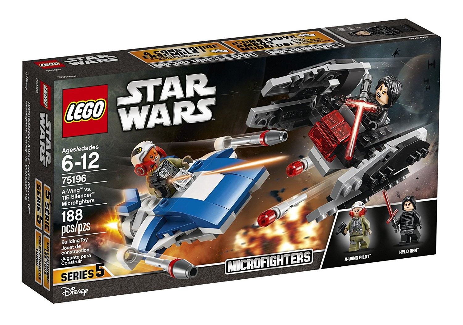 TLJ A-Wing vs. TIE Silencer Microfighters Lego Set 1