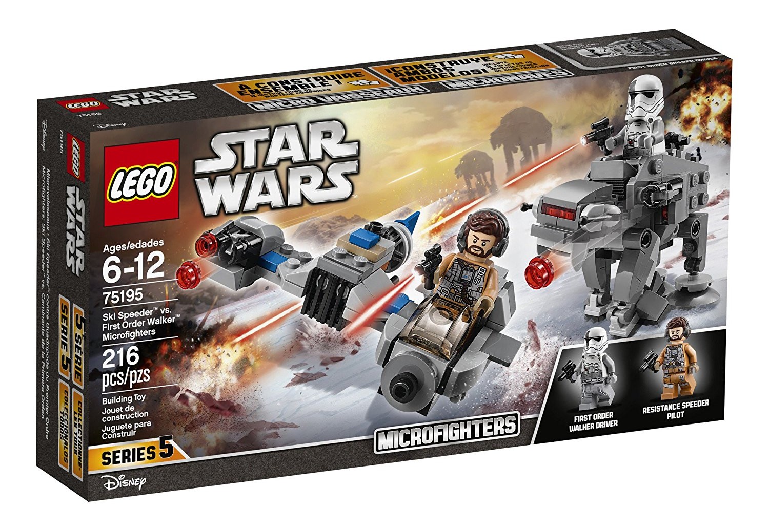 TLJ Ski Speeder vs. First Order Walker Microfighters Lego Set 1