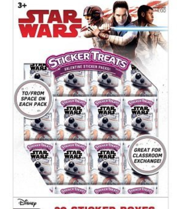 New Last Jedi Valentine's Day Sticker Box Set available on Amazon.com