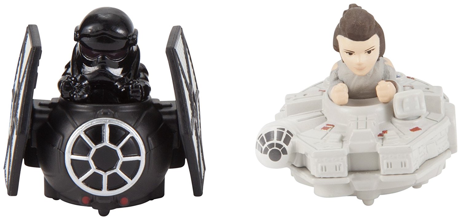 TLJ HW Rey Vs First Order Tie Fighter Pilot Battle Rollers Vehicle 2-Pack 2