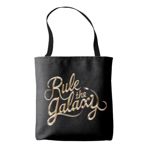 TLJ "Rule the Galaxy" Gold Script Tote Bag 1
