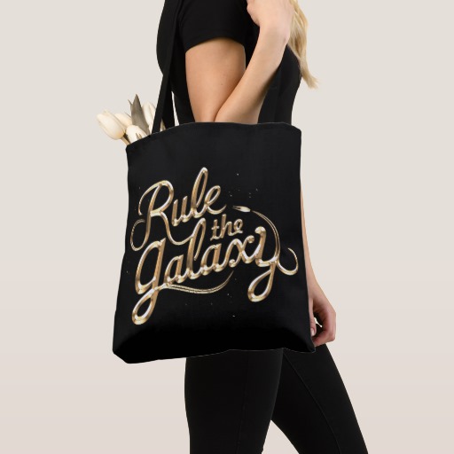TLJ "Rule the Galaxy" Gold Script Tote Bag 2