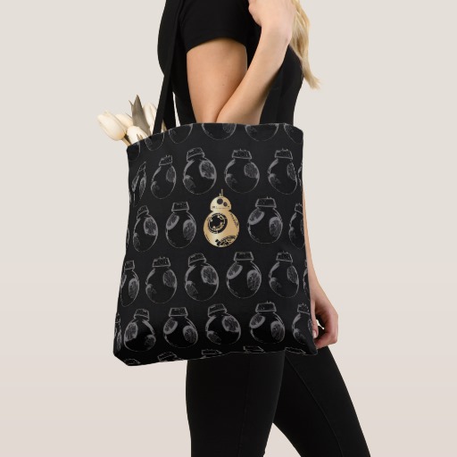 TLJ BB-8 and BB-9E Gold & Black Pattern Tote Bag 2