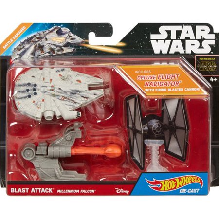 New Force Awakens Hot Wheels Millennium Falcon Blast Attack Pack ...