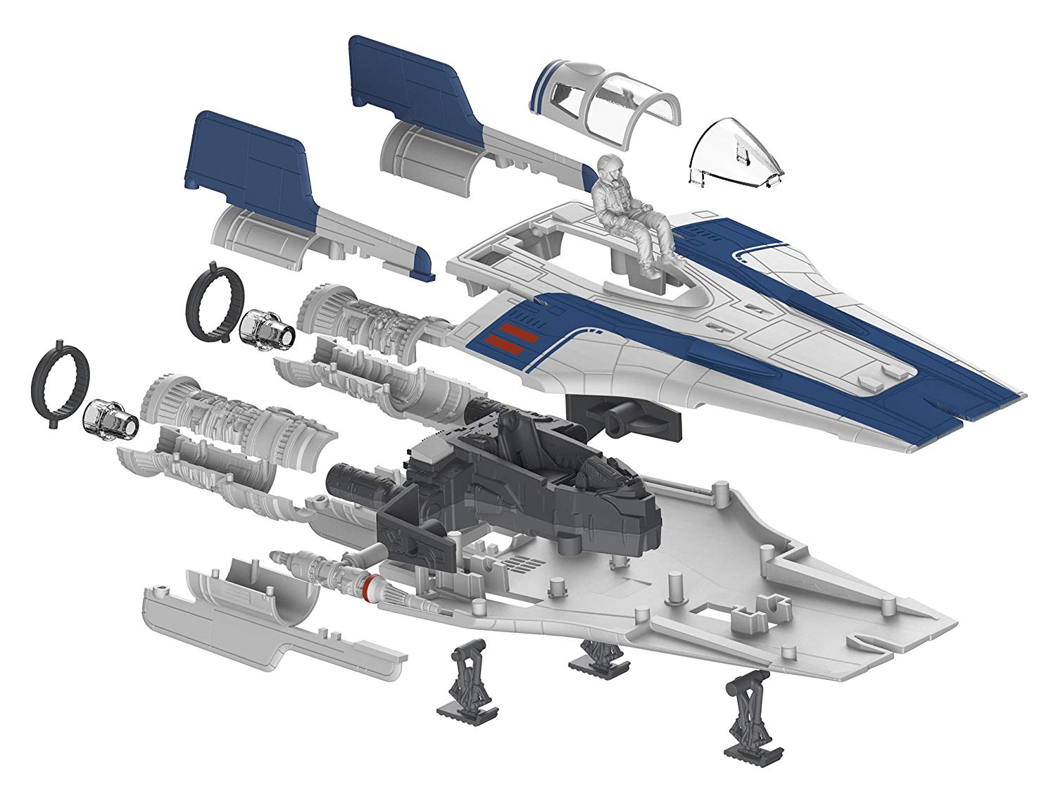 TLJ Snap-Tite Build and Play Resistance A-wing Fighter Model Kit 2