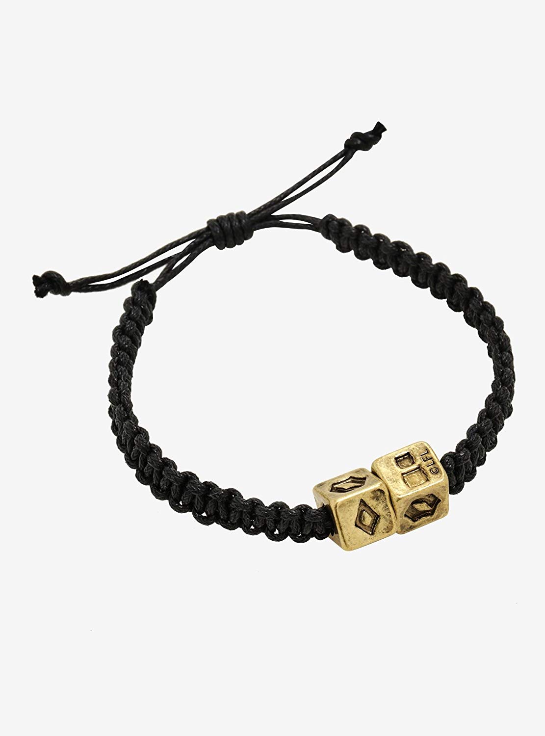 Solo: ASWS Stainless Steel Dice Black Cord Charm Bracelet