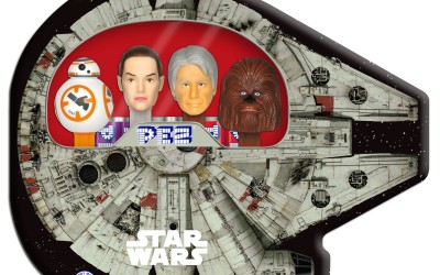New Force Awakens Pez Candy Millennium Falcon Gift Tin now in stock!