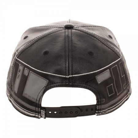 TLJ BB-9E Embroidered Faux Leather Snapback Cap 2