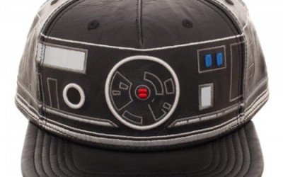 New Last Jedi BB-9E Embroidered Faux Leather Snapback Cap available now!