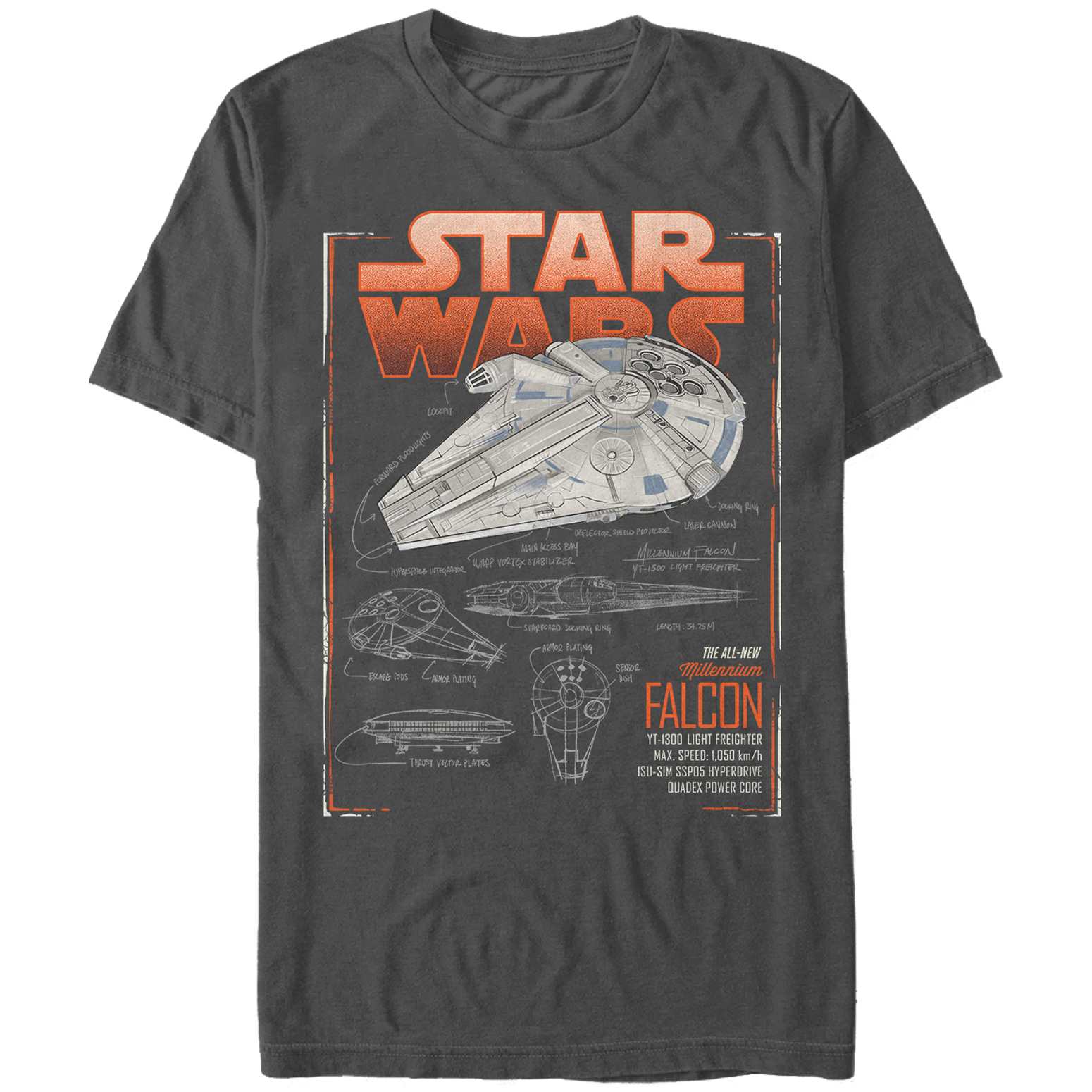Solo: ASWS Millennium Falcon Schematics T-Shirt