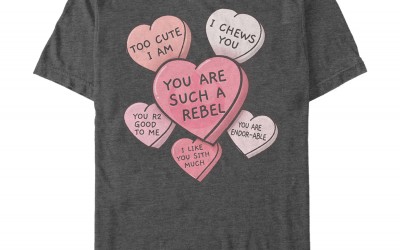 New Star Wars Men's Galactic Candy Hearts Valentine's Day T-Shirt in stock!