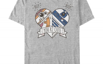 New Force Awakens Valentine's Day Cute Droid Heart T-Shirt now in stock!