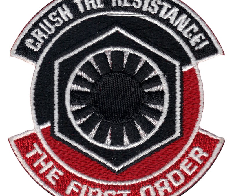 New Last Jedi "Crush The Resistance" Embroidered Iron On Patch now available!