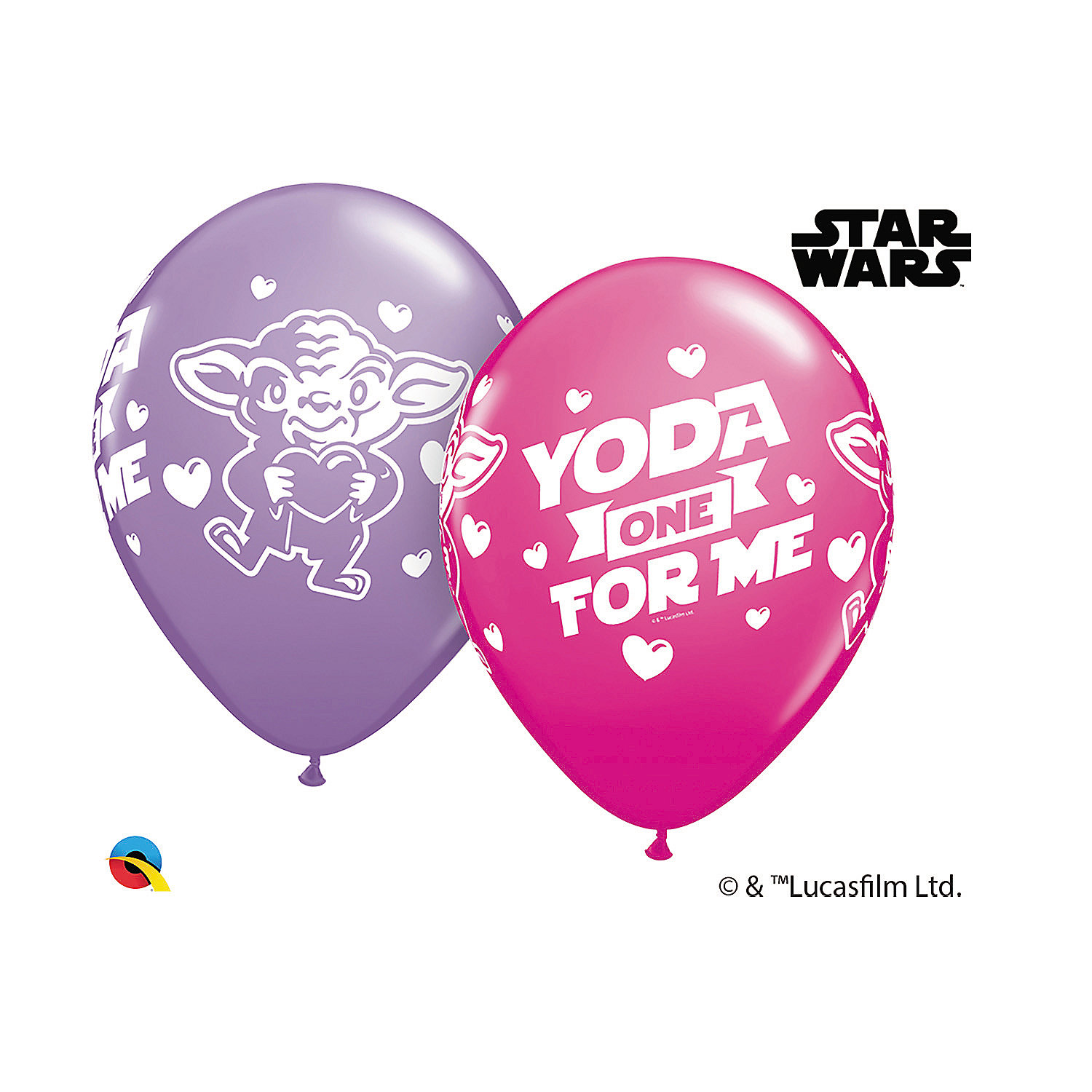 SW "Yoda One for Me" Valentine's Day Latex Balloon Assortment Set