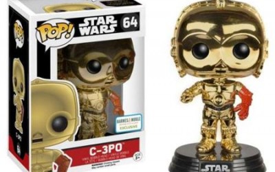 New Force Awakens Funko Pop! C-3PO Chrome Bobble Head Toy now available!