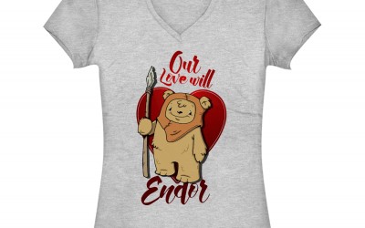 New Star Wars "Love Will Endor" Valentine's Day V-Neck T-Shirt now available!