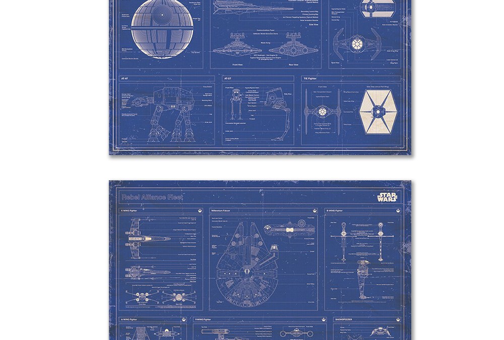 New Star Wars Imperial Fleet & Rebel Alliance Blueprints Poster Set now available!