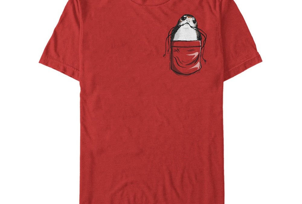 New Last Jedi Porg Pocket Cartoon T-Shirt now available!