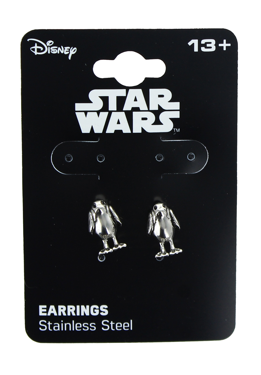 TLJ Porg 3D Stainless Steel Stud Earrings