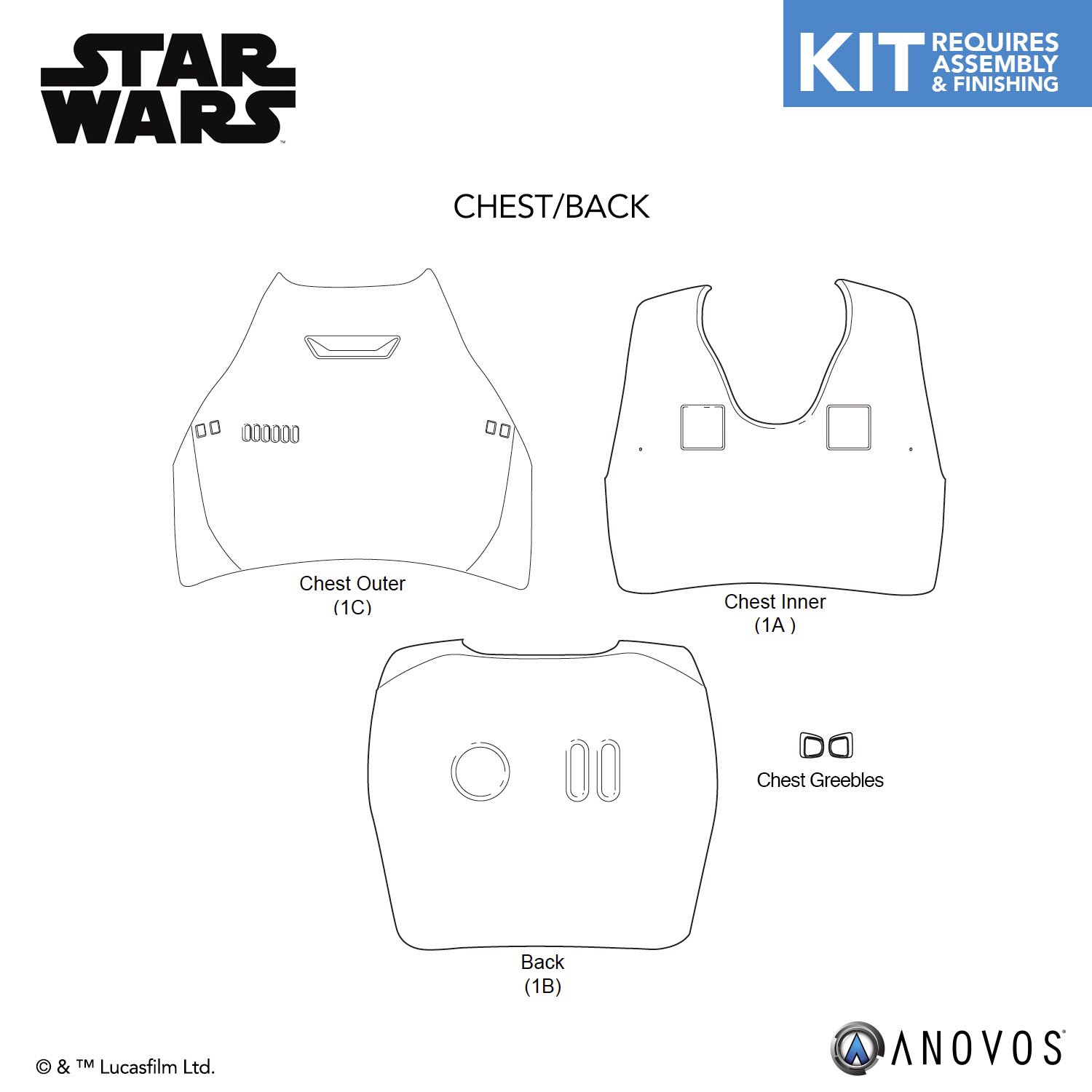 TLJ FO Stormtrooper Replacement Parts Armor Kit 2