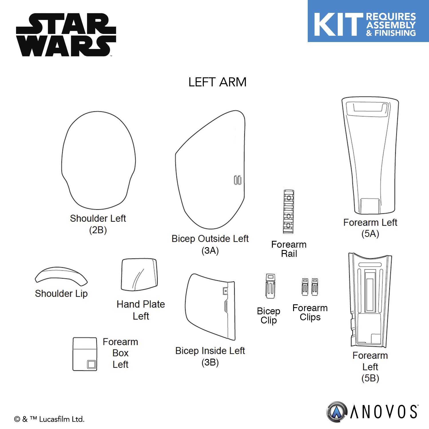 TLJ FO Stormtrooper Replacement Parts Armor Kit 3