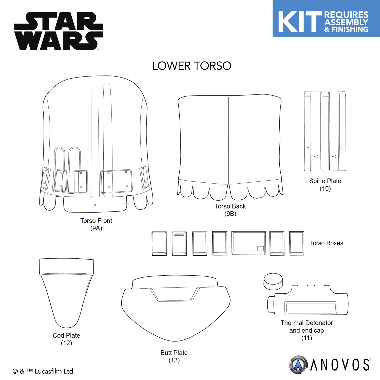 TLJ FO Stormtrooper Replacement Parts Armor Kit 7