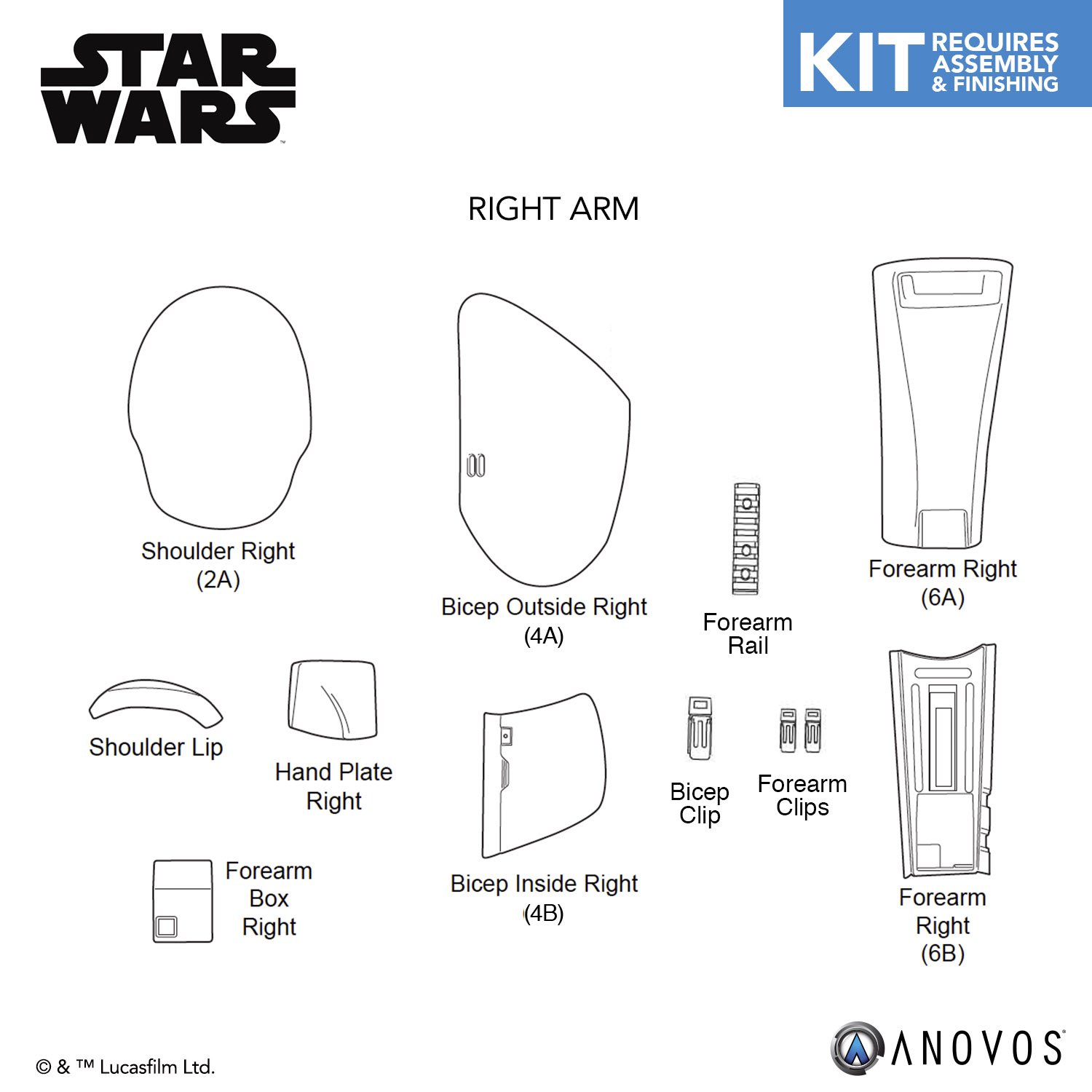 TLJ FO Stormtrooper Replacement Parts Armor Kit 4