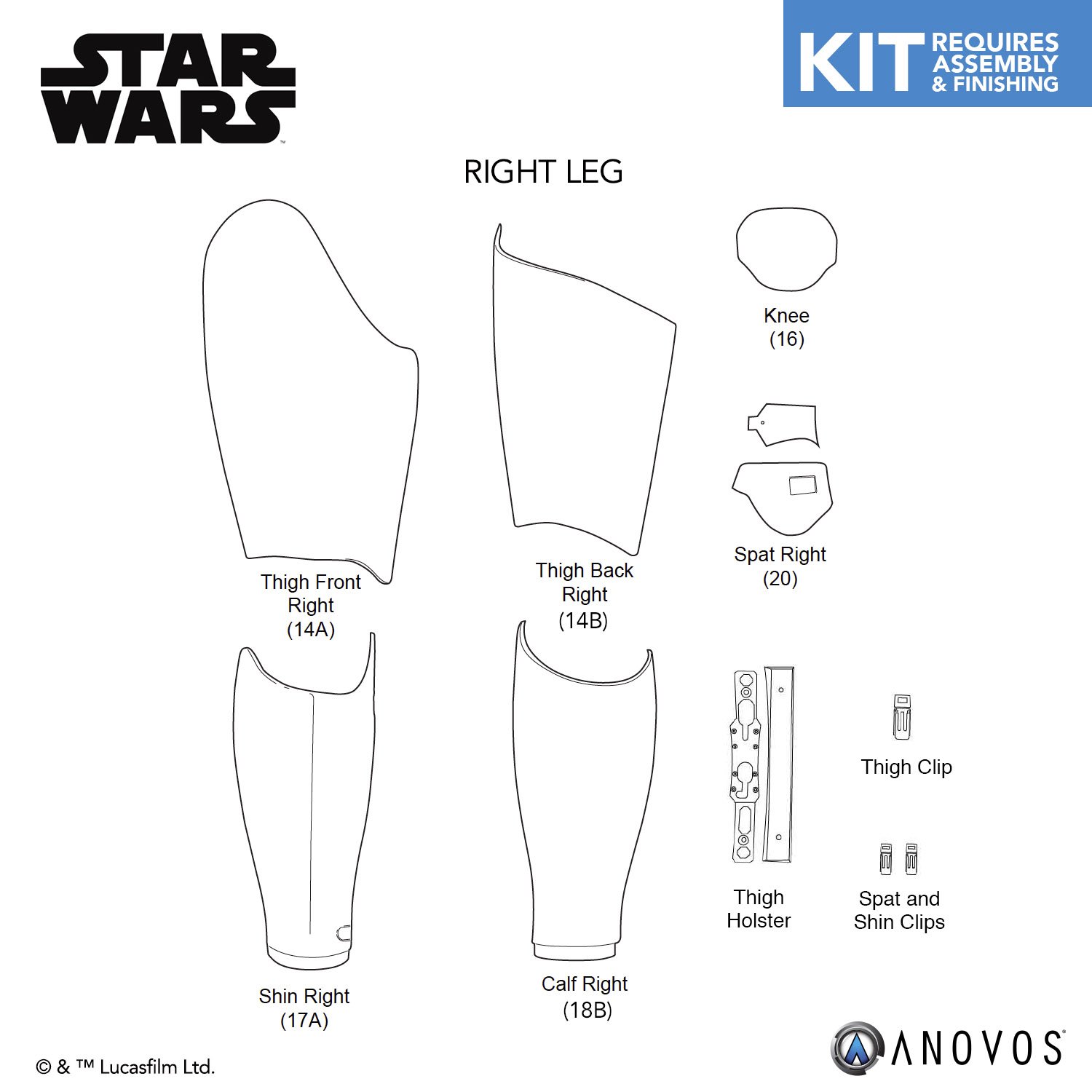 TLJ FO Stormtrooper Replacement Parts Armor Kit 6